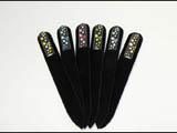 Clear glass nail files with Swarovski crystals